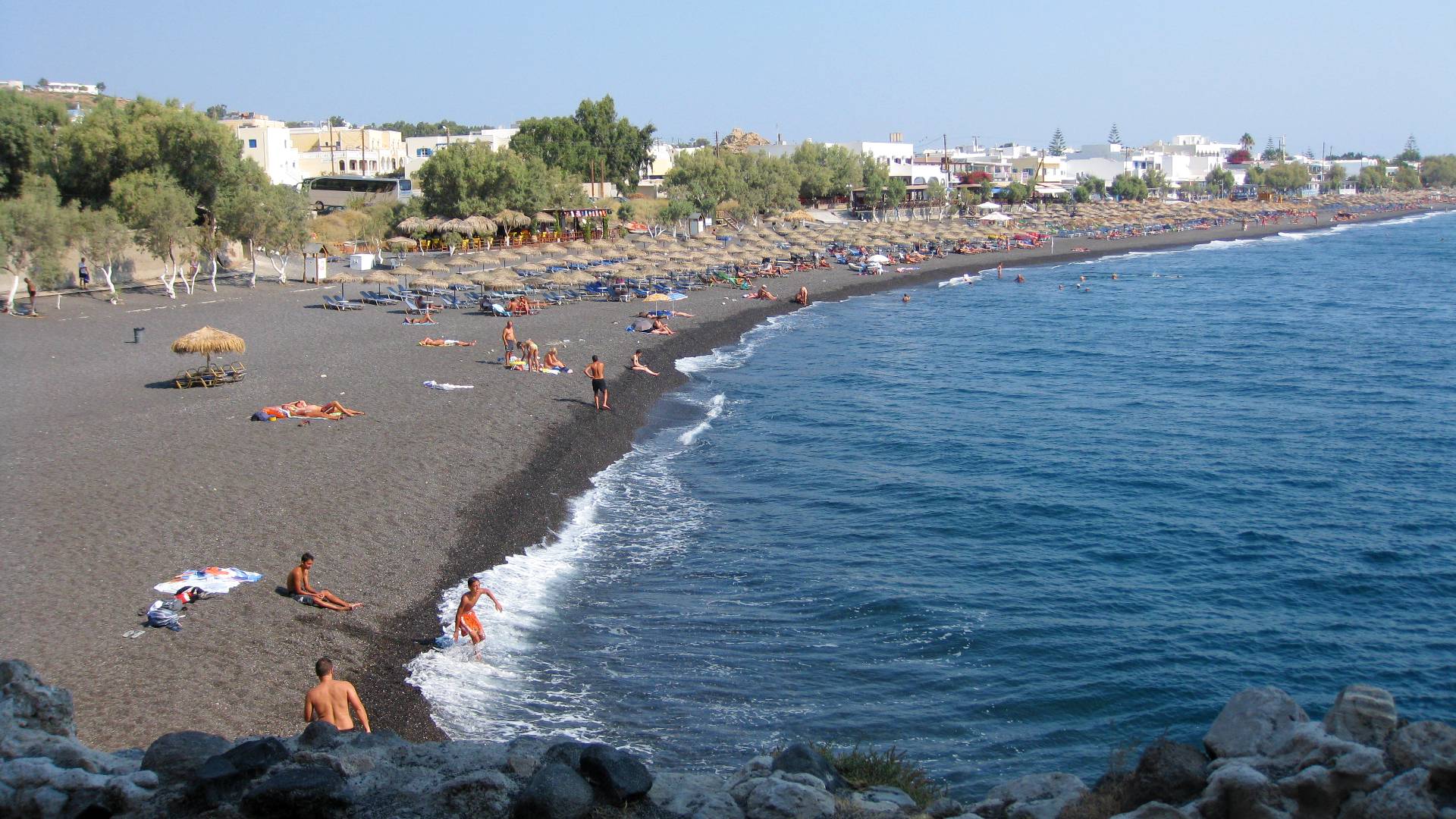 Kamari beach op Santorini