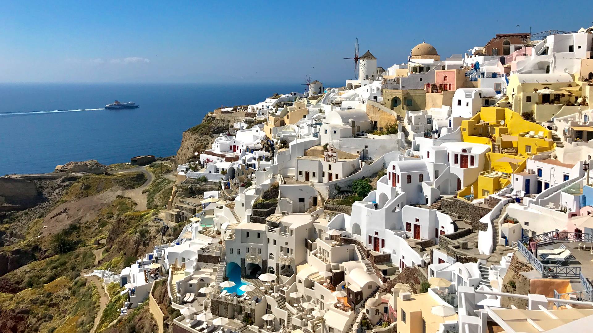 Oia Santorini het dorp aan de kraterrand