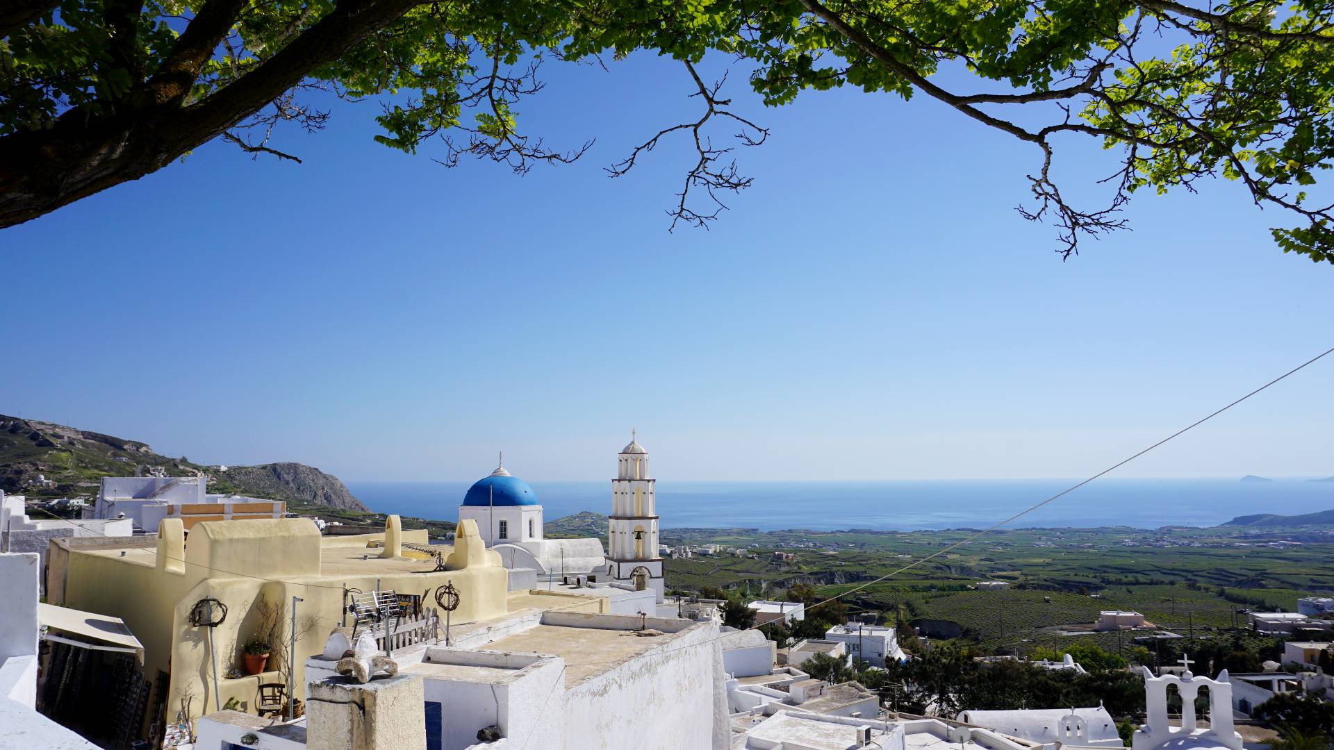 Pyrgos uitzicht op Zuid Santorini