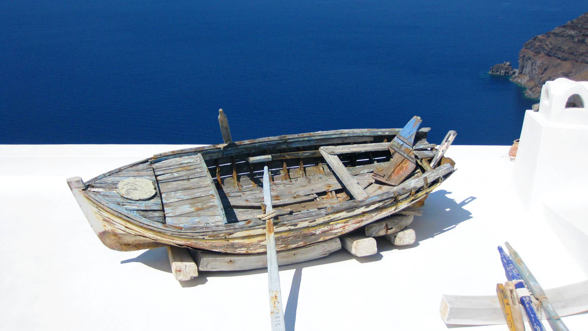 Imerovigli uitzicht op zee